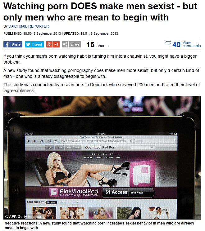 Screenshot of the Mail Online article.