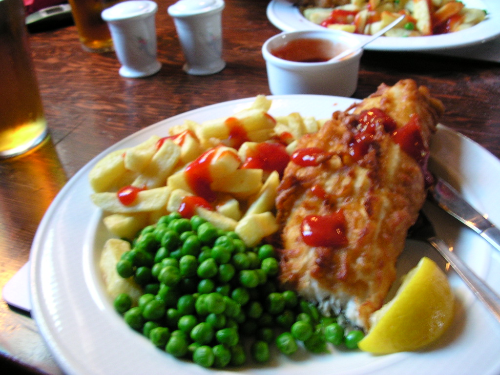 Fish & chips, The Axe & Cleaver, Dunham Town