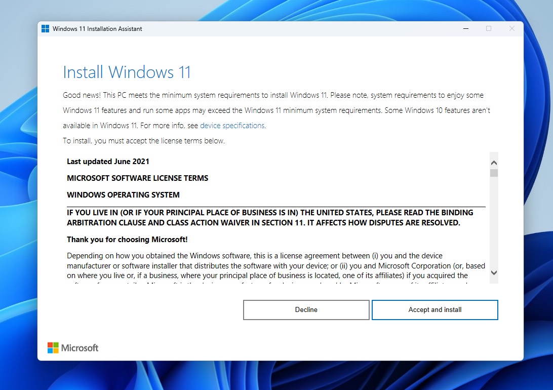 Windows 11 Installtion Assistant